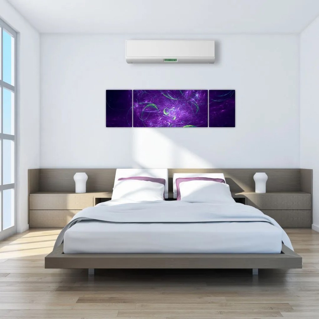 Obraz - fioletowa abstrakcja (170x50 cm)
