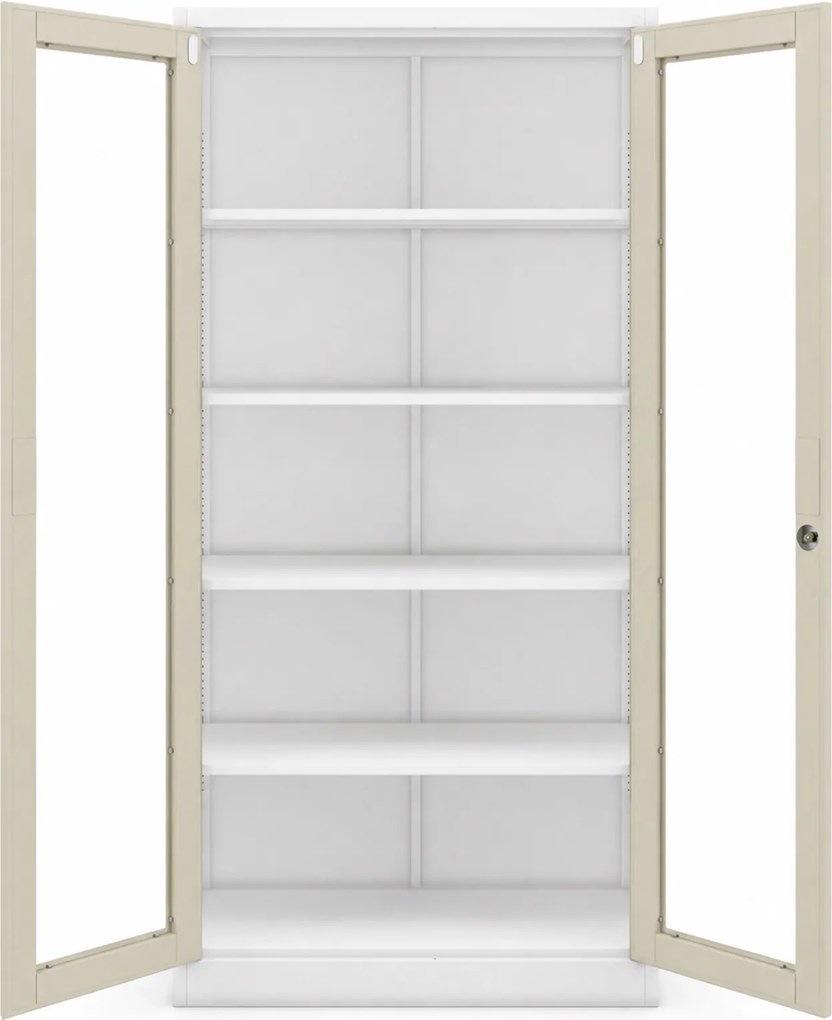 Przeszklona szafa medyczna Eco Design Amelia, 90x40x185 cm, biały/dąb sonoma