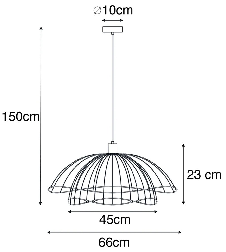Inteligentna lampa wisząca czarna 66 cm z WiFi G95 - Pua