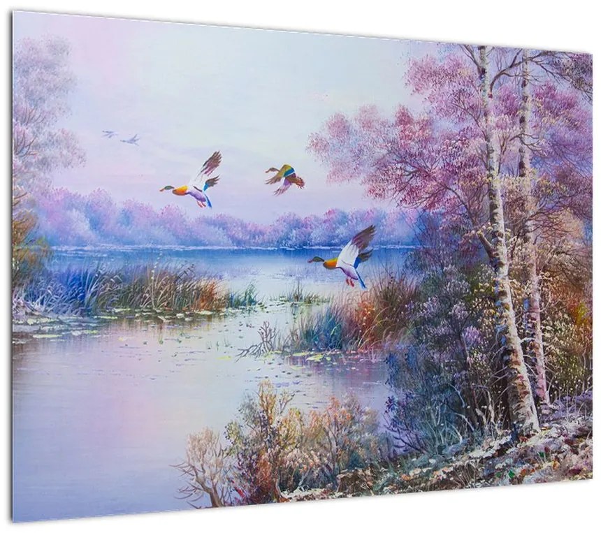Obraz - Idzie jesień, obraz olejny (70x50 cm)