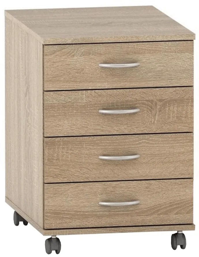 Komoda na kółkach TEMPO ASISTENT 015, dąb sonoma