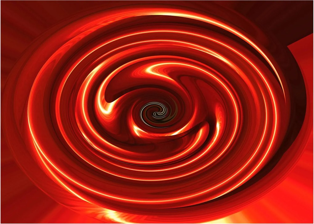 Abstrakcyjny obraz - czerwona spirala (70x50 cm)