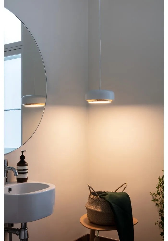Biała lampa wisząca LED z metalowym kloszem ø 22 cm Hazel mini – UMAGE