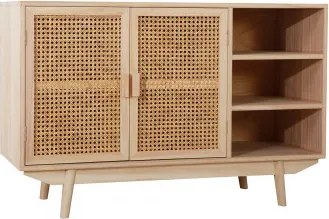 Aparador 100x40 Cm Z Drewna Z 2 Półkami Ralik Brązowy Naturalne Drewno - Sklum