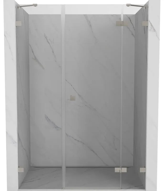 Mexen Lunar drzwi prysznicowe uchylne prawe 150 cm, transparent, nikiel szczotkowany - 834S-150-050-97-00-P