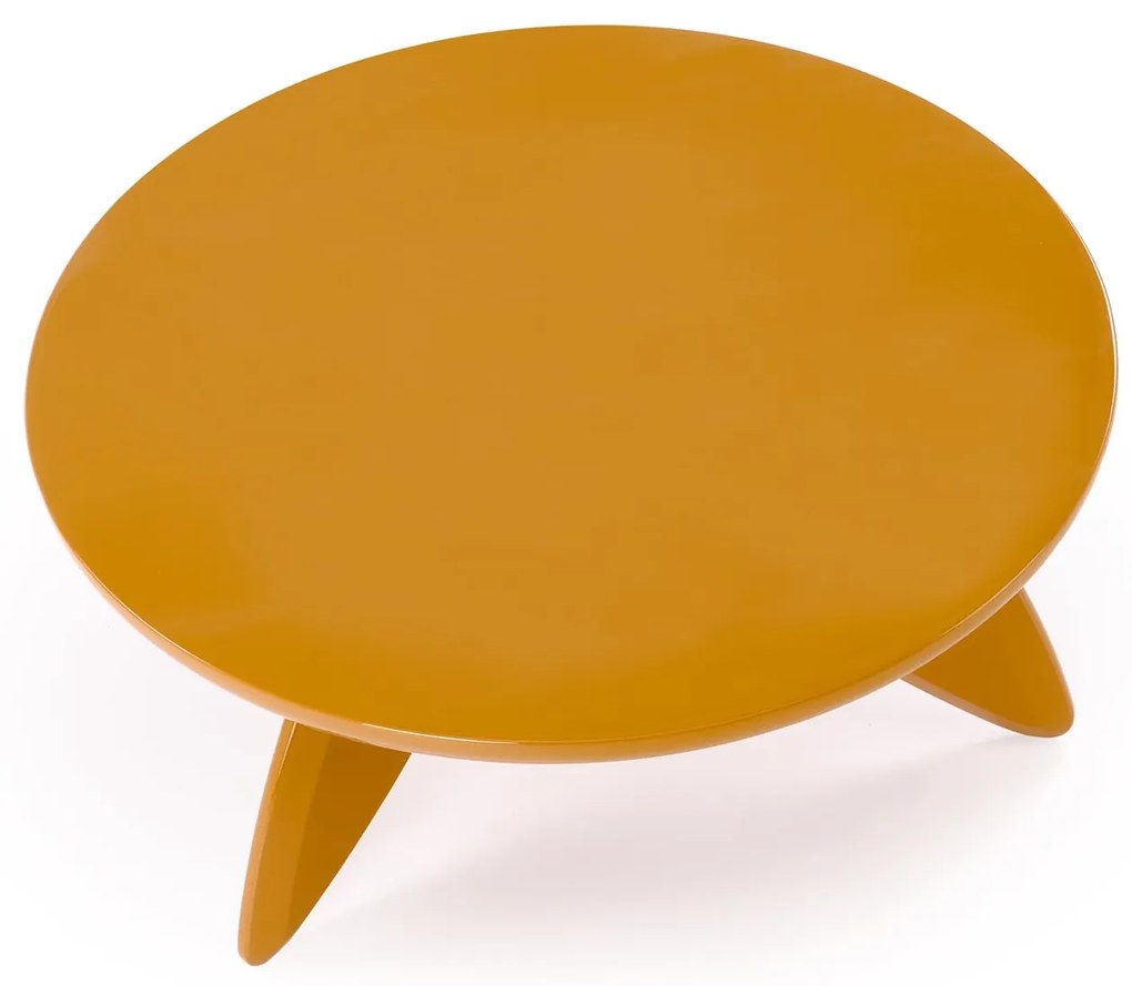 SORAYA 2 Ława Stolik kawowy Musztardowy Okrągła Designerska fi.80cm
