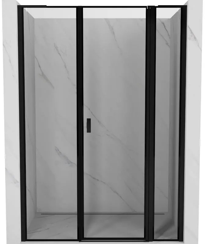 Mexen Mist L drzwi prysznicowe uchylne prawe 145 cm, czarna ramka, czarne - 8A4L-145-001-70-70-P