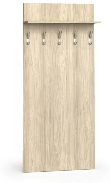 Garderoba z wieszakami PRIMO WOOD, 5 haczyków, półka, dąb naturalny