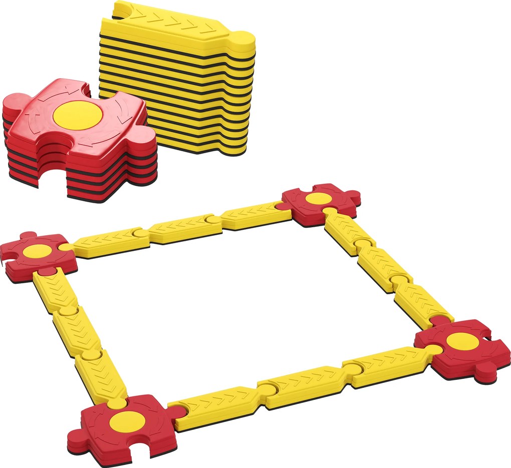 AIYAPLAY Zestaw równoważni dla dzieci, dowolnie konfigurowalny, plastikowy, elastyczne elementy, Żółty+Czerwony