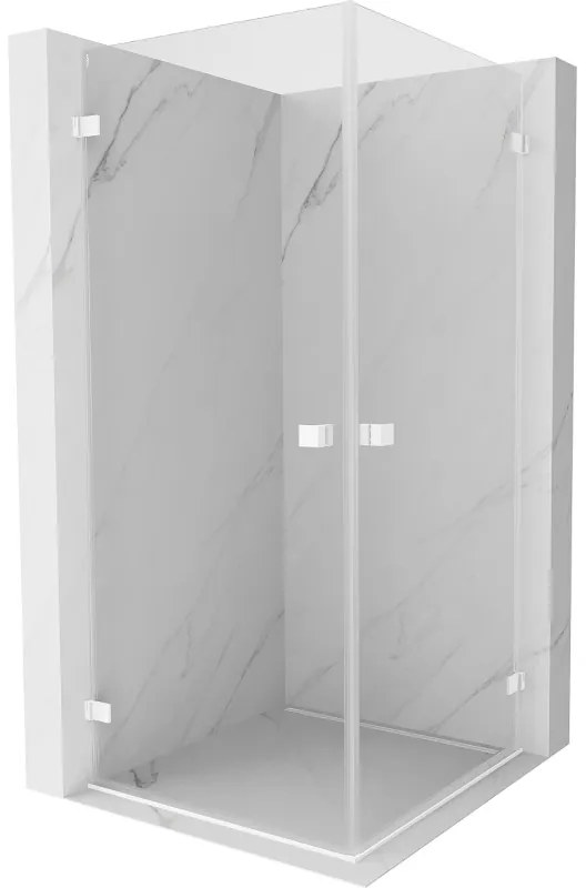 Mexen Lunar-B Duo kabina prysznicowa uchylna 80 x 80 cm, transparent, biała - 832-080L-080P-20-00