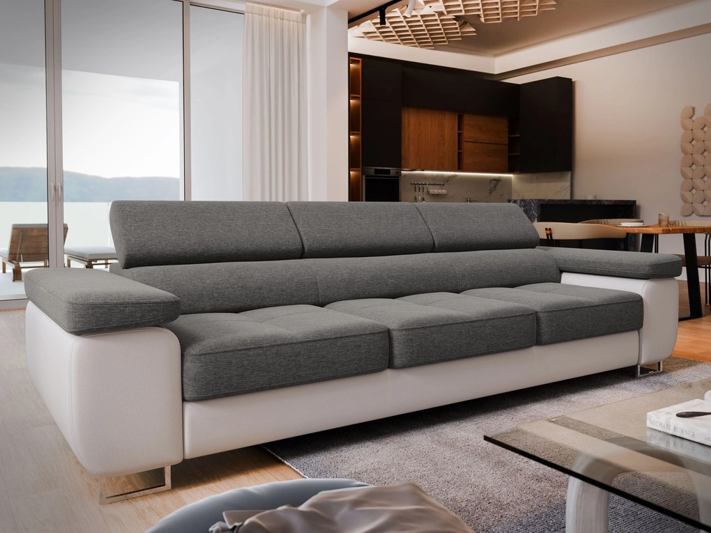 Masseno Sofa MOSINE z funkcją spania - Jasnoszary - SAWANA 21 + MADRYT 920