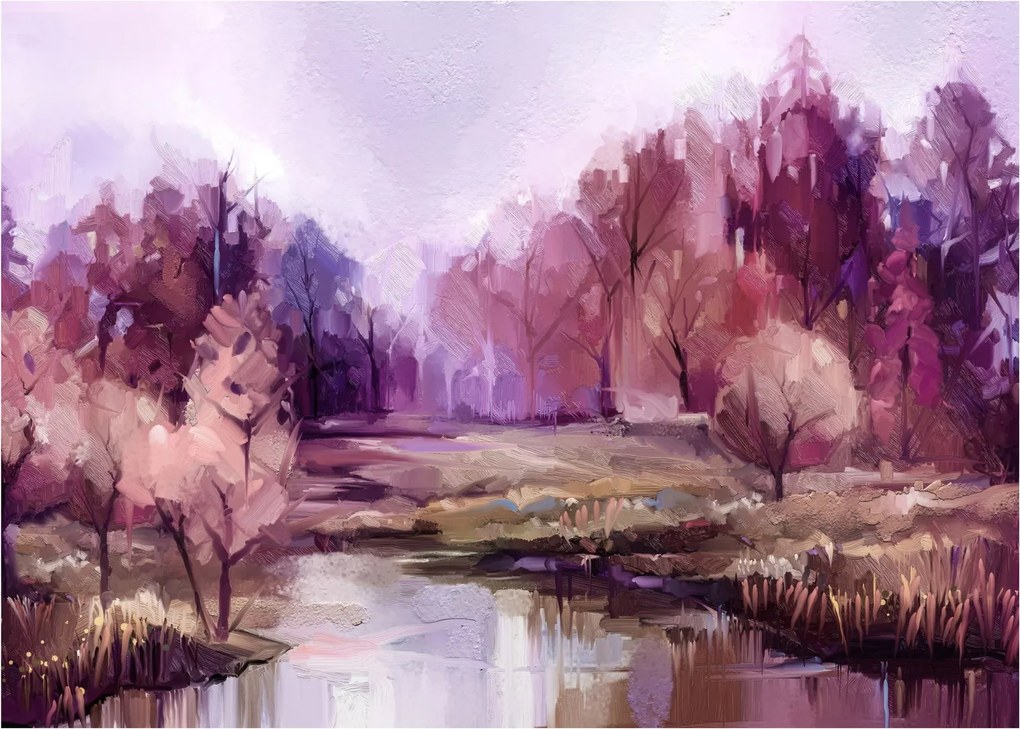 Obraz na szkle - Malarstwo pejzażowe jesienne (70x50 cm)