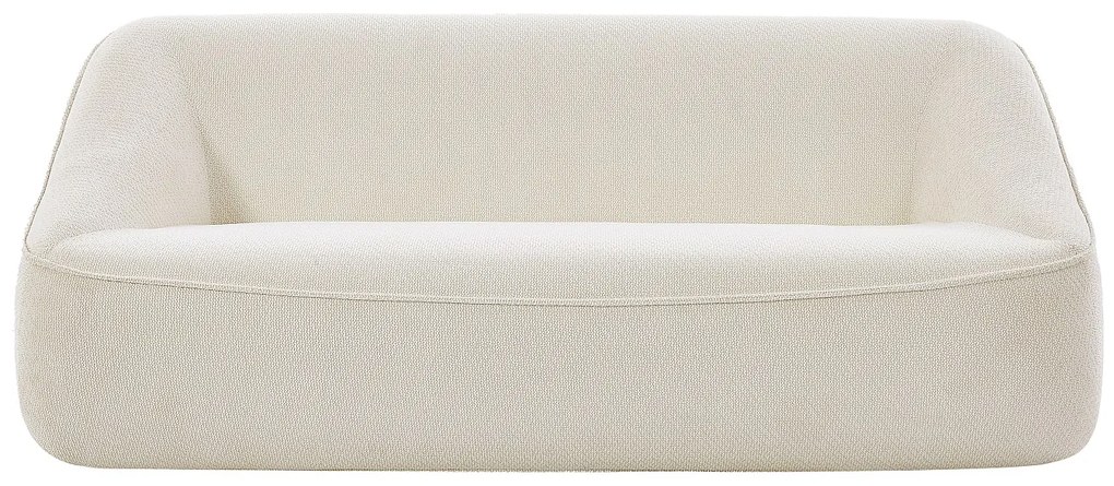 Kanapa  3-osobowa z teksturowanej tkaniny w kolorze beżowym KIREBA