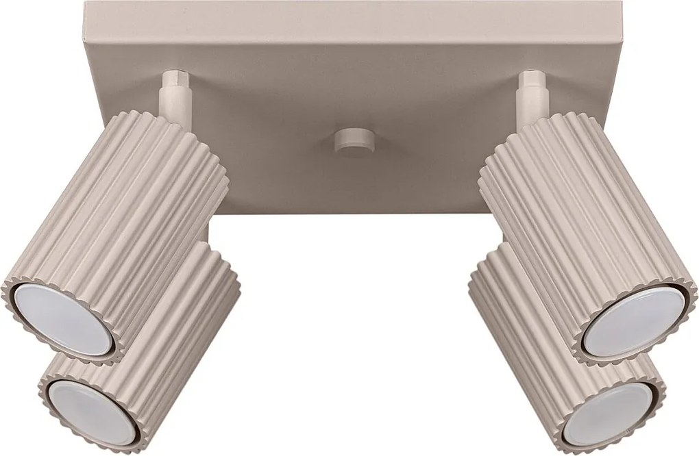 Lampa Sufitowa Minimalistyczny Karbon, Aluminium - 4 Źródło - L.25 X H.16.5 Cm - Taupe