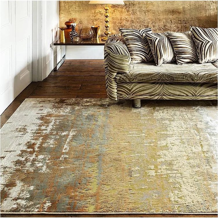 Dywan abstrakcyjny - 160x230cm - Złoty, brązowy, beżowy - Aurora Dune