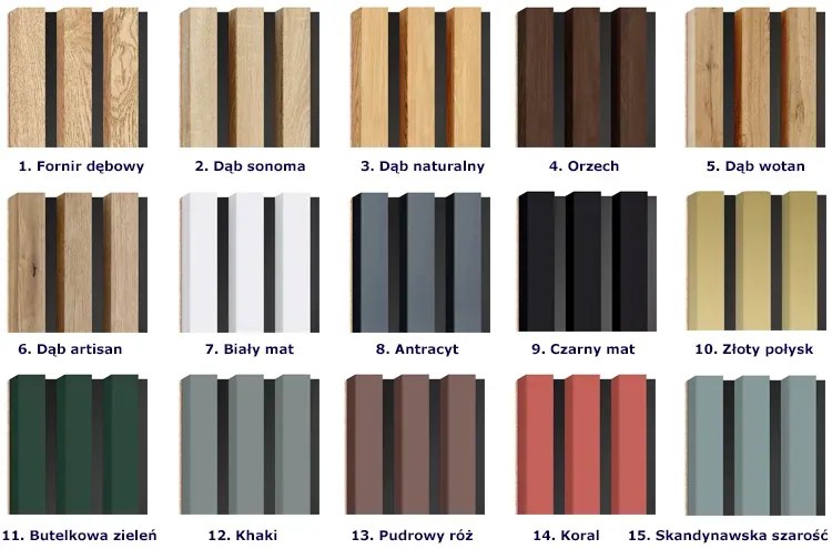 Akustyczne panele lamelowe 2 szt. antracyt G4-W74