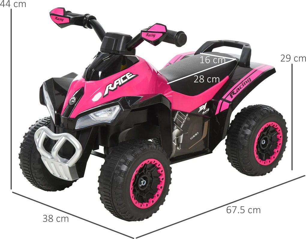 HOMCOM Jeździk dzieci pchacz samochód dziecięcy stopami odpychanie się światło muzyka różowy