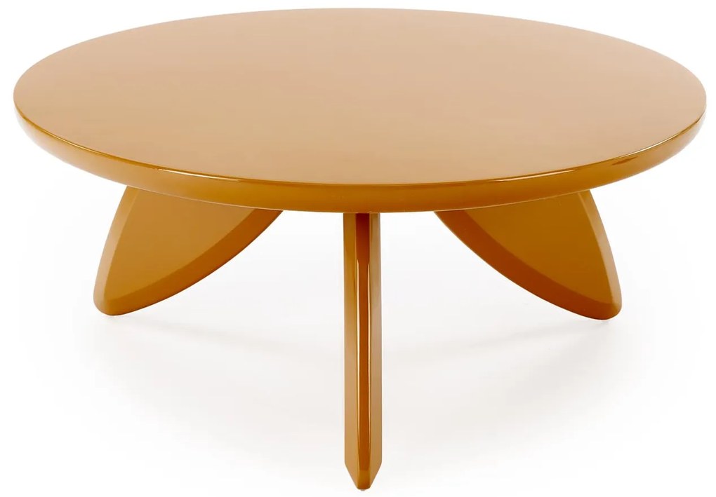 SORAYA 2 Ława Stolik kawowy Musztardowy Okrągła Designerska fi.80cm