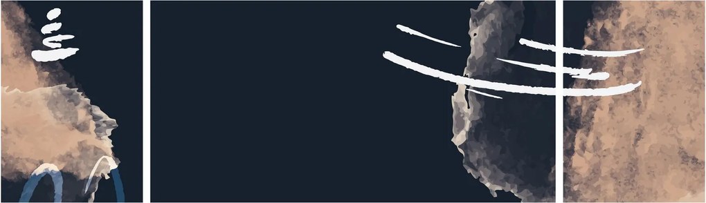 Obraz - Ciemnoniebieska abstrakcja (170x50 cm)