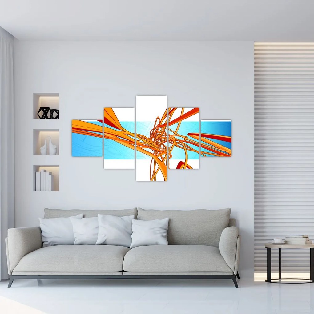 Obraz - Splecione linie, abstrakcja (125x70 cm)