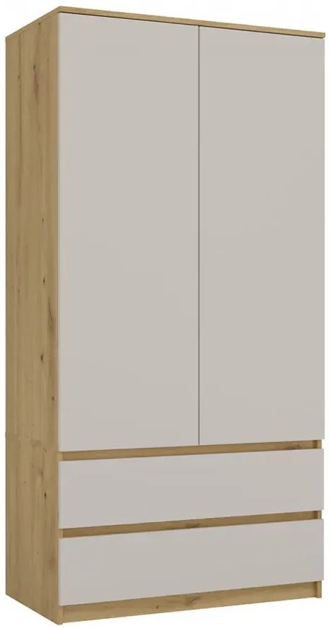 Dwudrzwiowa szafa dąb artisan + kaszmir - Marla