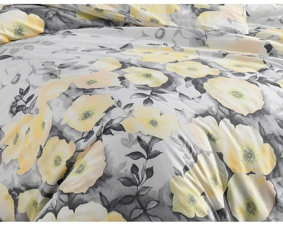 BedTex Pościel bawełniana Alisa żółty, 220 x 200 cm, 2 szt. 70 x 90 cm, 220 x 200 cm, 2 szt. 70 x 90 cm