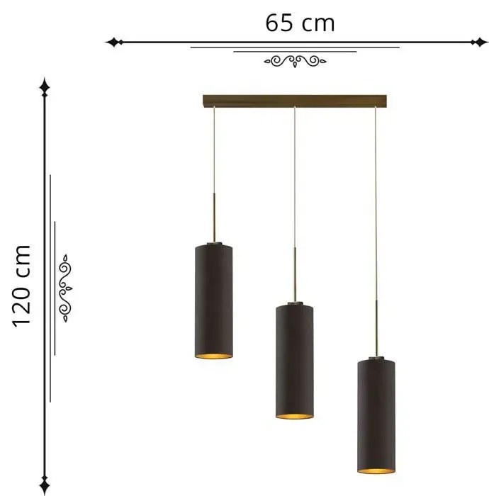 Lampa wisząca LED nad stół na złotym stelażu - EX394-Bornela brązowy