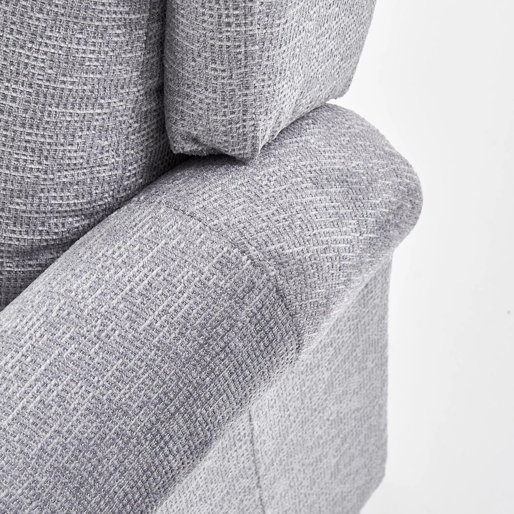 Fotel Uszak Rozkładany Szary AGUSTIN 2