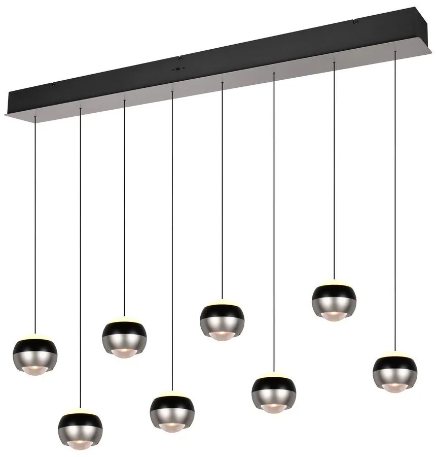 Czarna/w kolorze srebra lampa wisząca LED Orbit – Trio Select