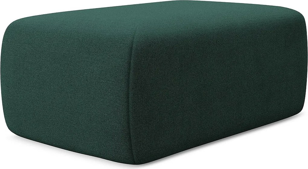 Pufa - z tkaniny strukturalnej - butelkowa zieleń - KAPUA