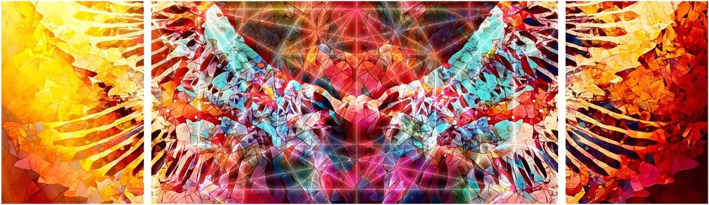 Obraz - Merkaba ze skrzydłami, abstrakcja (170x50 cm)