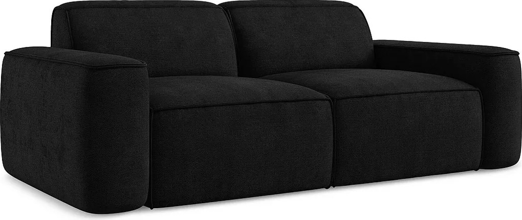 3-osobowa kanapa modułowa - z tkaniny szenilowej - czarny - OMAO
