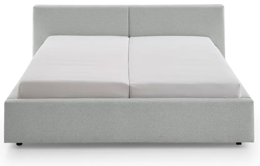 Szare tapicerowane łóżko dwuosobowe bez stelaża 140x200 cm Cube – Meise Möbel