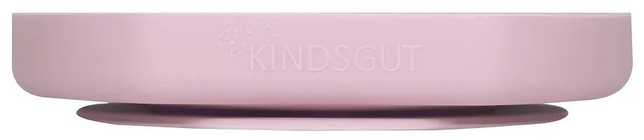 Jasnoróżowy silikonowy talerz dla dzieci 19x20,5 cm – Kindsgut