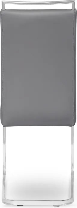 Krzesło Tapicerowane do Jadalni LOCA Szare Na Płozach Ekoskóra Nowoczesne