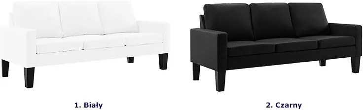 3-osobowa biała sofa z ekoskóry M0-M28