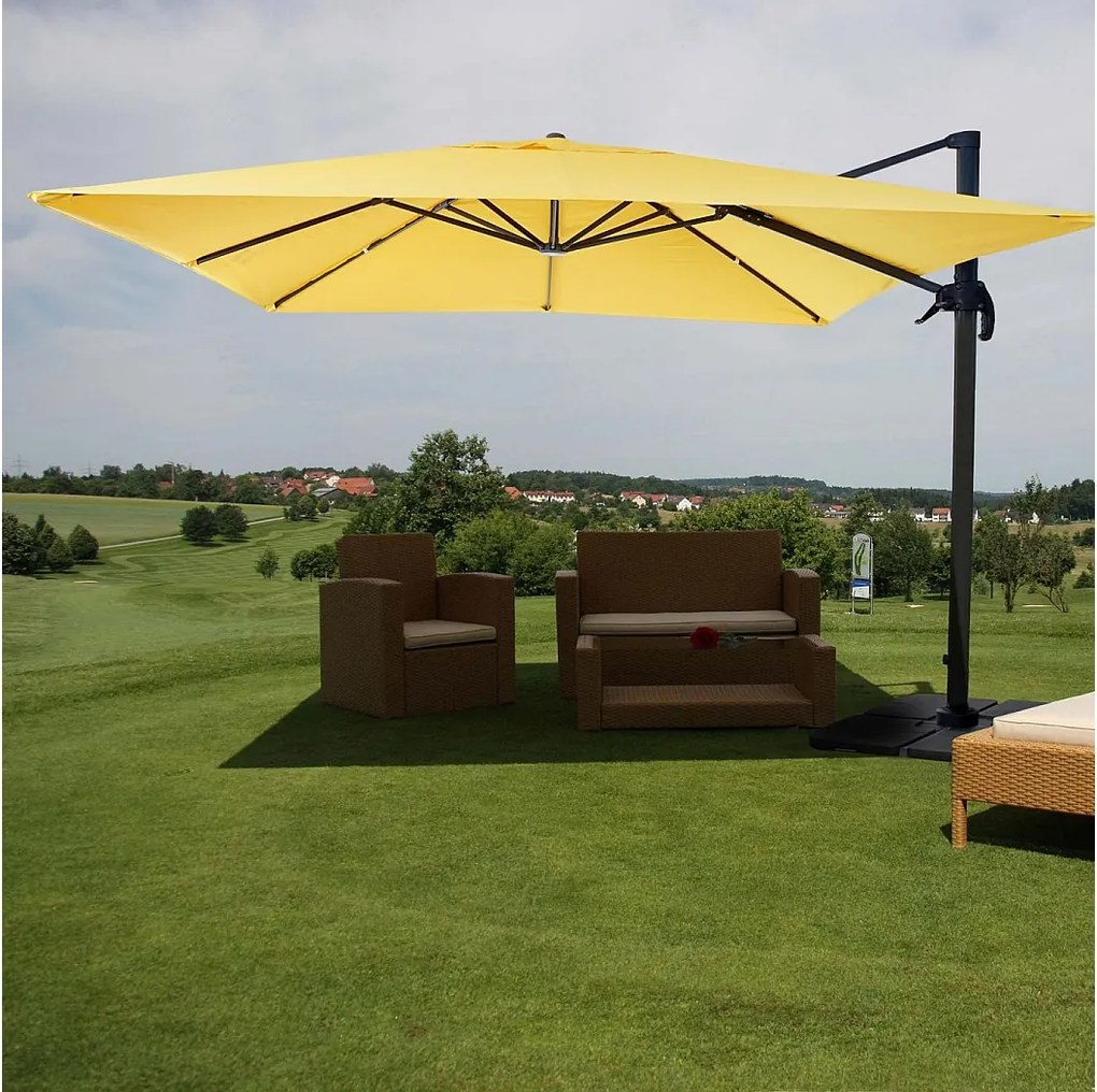 Parasol do świateł drogowych MCW-A96 I obrotowy,  żółty ze stojakiem