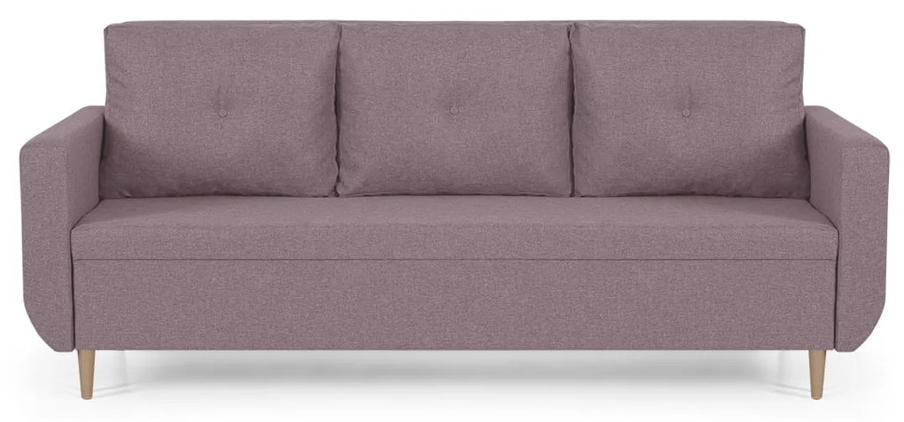 Kanapa sofa 3 os z funkcją spania DORO Różowy