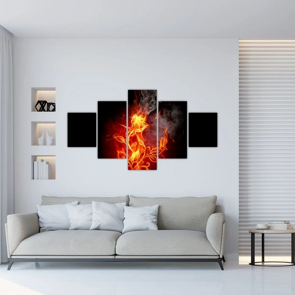 Obraz - Róże w ogniu (125x70 cm)