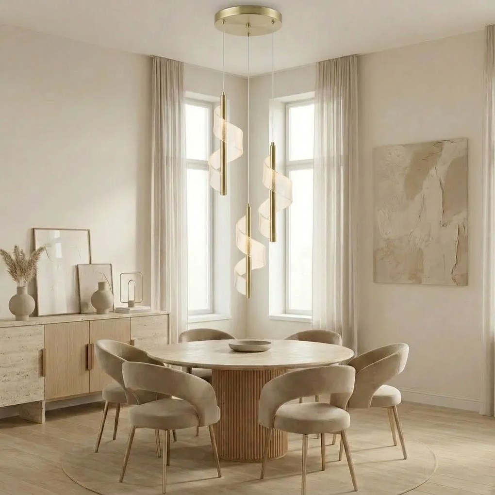 LAMPA SUFITOWA WISZĄCA LED G178-3CP ZŁOTA