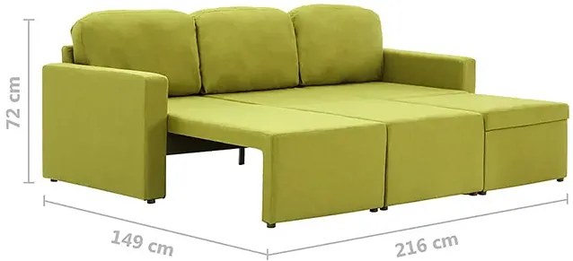 Rozkładana sofa modułowa zielona - Odi 4Q