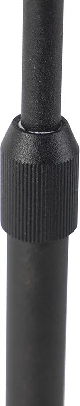 Lampa stołowa czarna z abażurem z lnu w kolorze szarym 35 cm regulowana - Parte