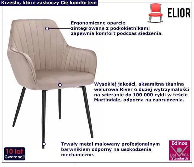 Beżowe nowoczesne krzesło fotelowe G5-N73