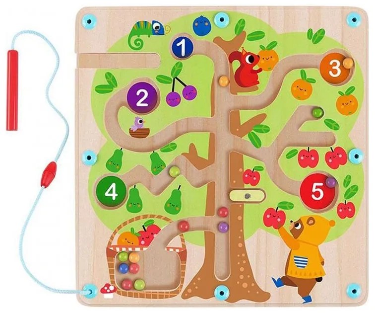 Tooky toy labirynt drzewko owocowe magnetyczne nauka liczenia