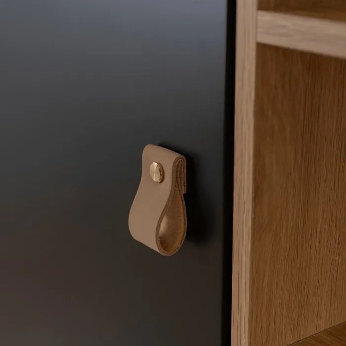 Komoda Trzydrzwiowa VEDDE 100 cm Czarna Loftowa