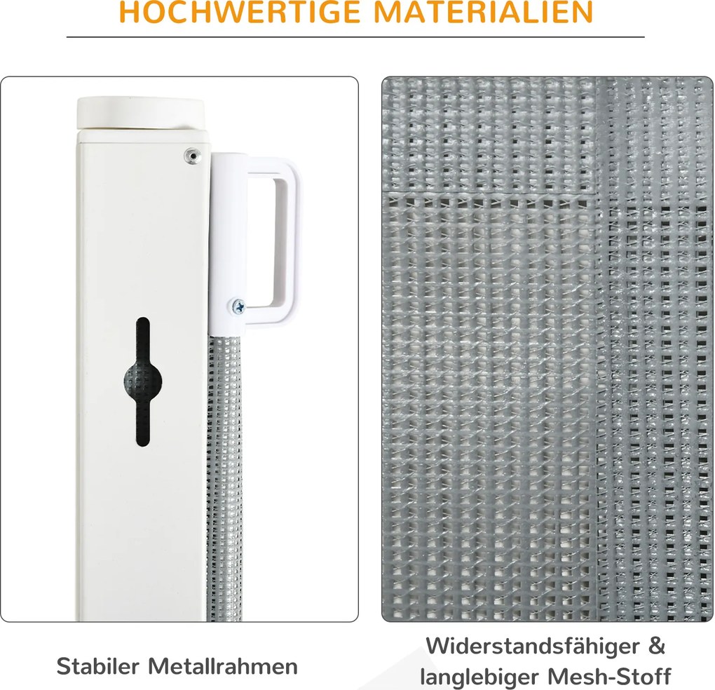 PawHut bramka ochronna na drzwi, schody, zwijana, obsługa jedną ręką, PVC szara