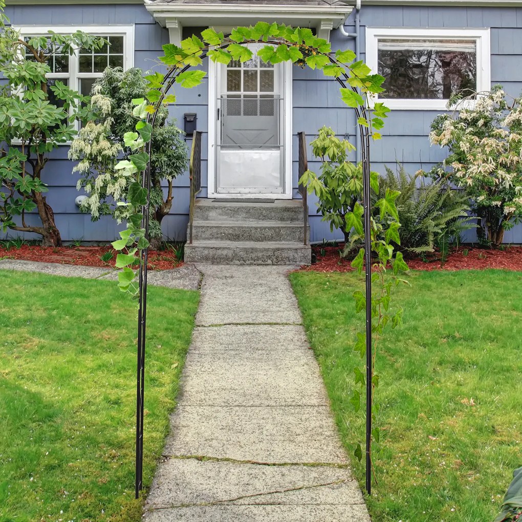 Outsunny Pergola Łukowa Kratka Brama Odporna na Warunki Atmosferyczne Metal Wys 230cm | Aosom PL