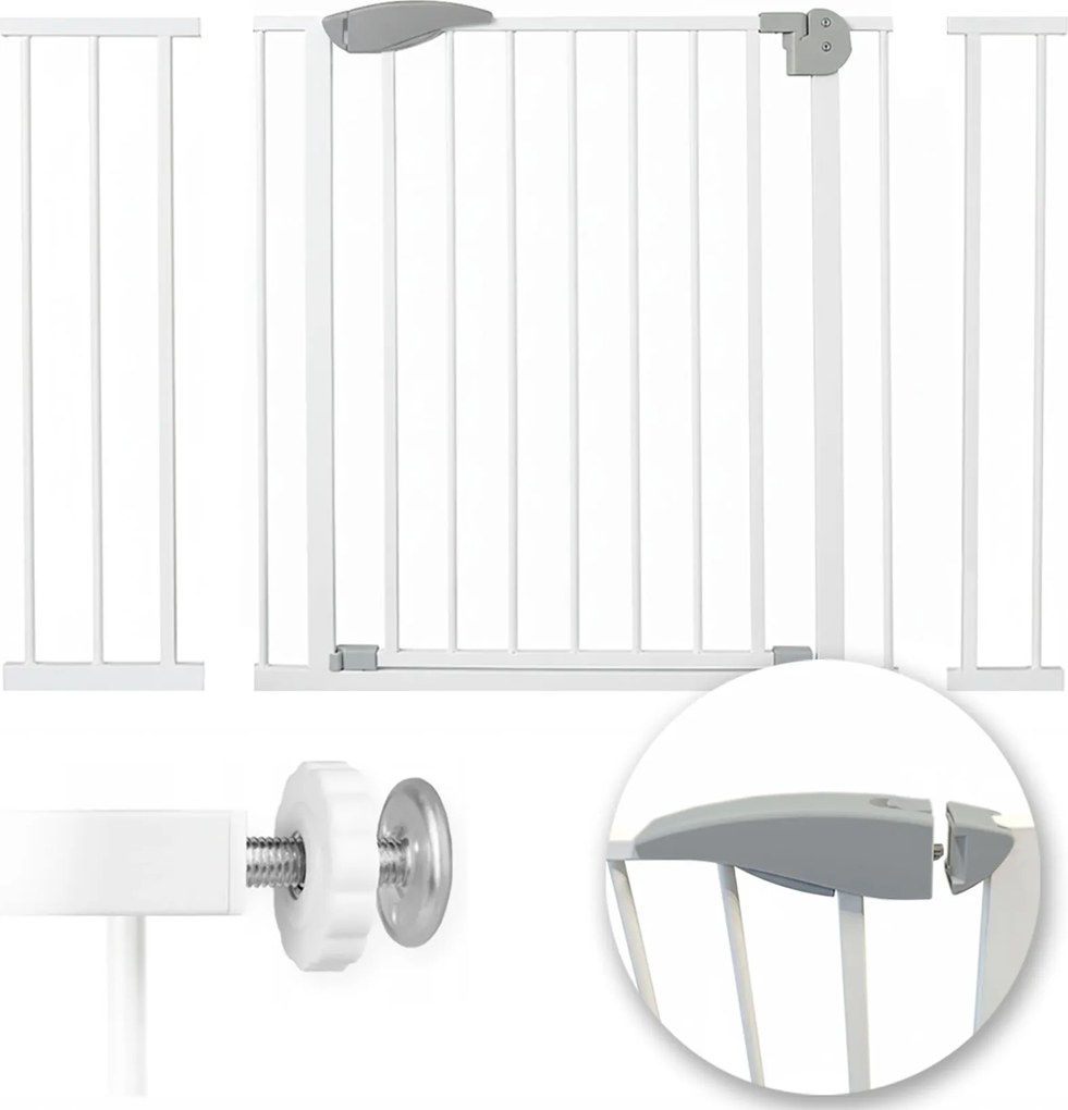 Bramka barierka zabezpieczająca na schody i drzwi biała