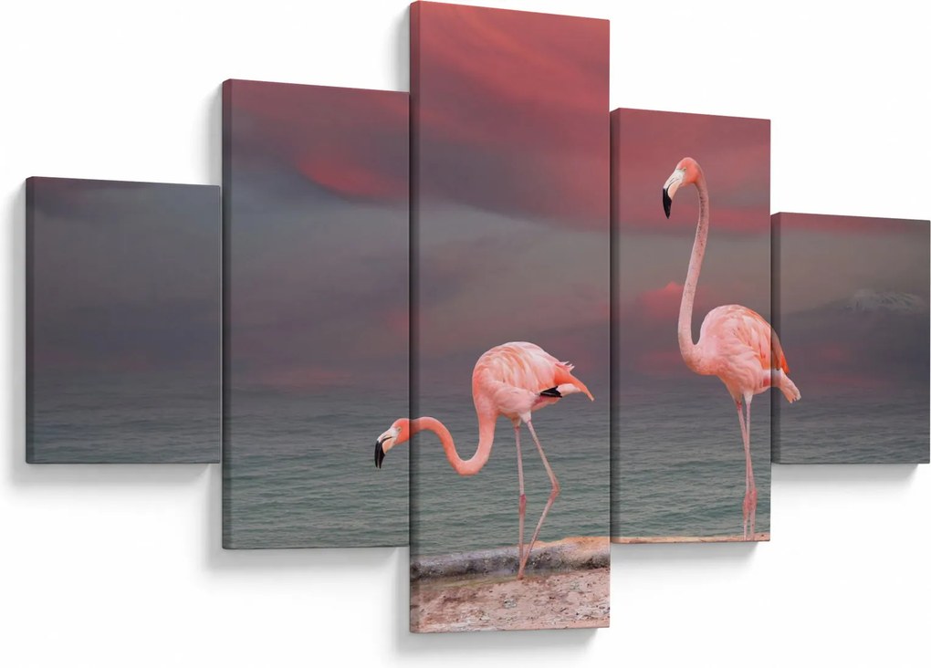 Obraz flamingów (125x70 cm)