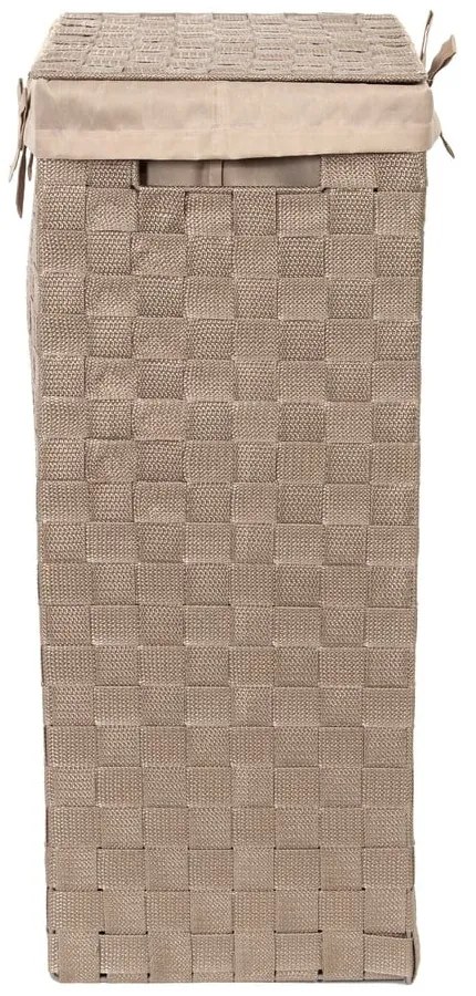 Brązowy kosz na pranie z pokrywką Compactor Laundry Basket Linen, wys. 60 cm